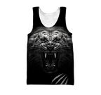 3D Tattoo White Tiger Over Printed Hoodie