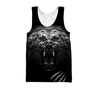 3D Tattoo White Tiger Over Printed Hoodie