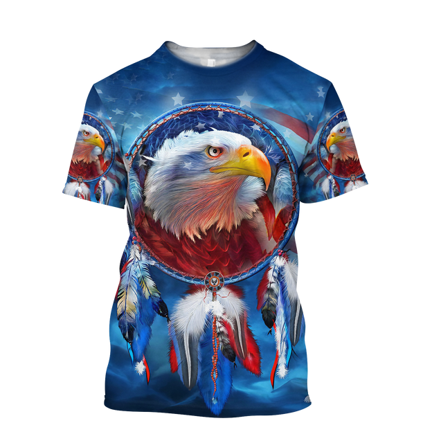 Eagle Dreamcatcher Native American Blue 3D All Over Printed Shirts DD09112003-LAM