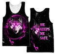 Galaxy Wolf He Keeps Me Safe Hoodie MEI