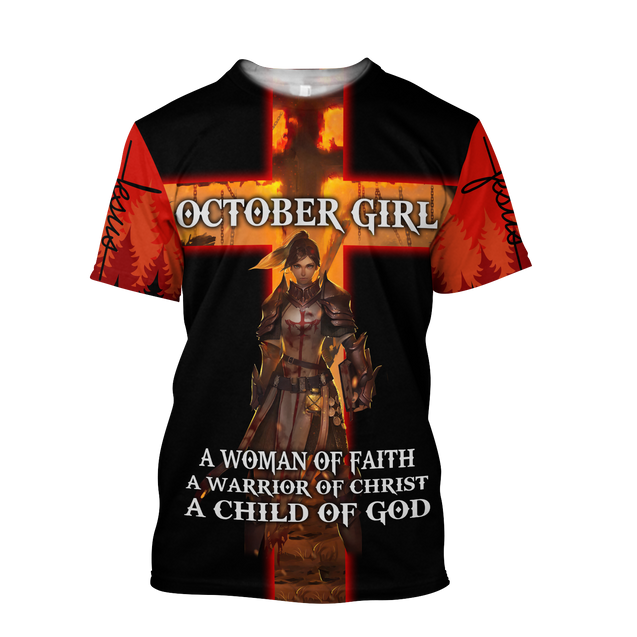 October Girl Warrior of Christ 3D All Over Print  Hoodie DD08282001