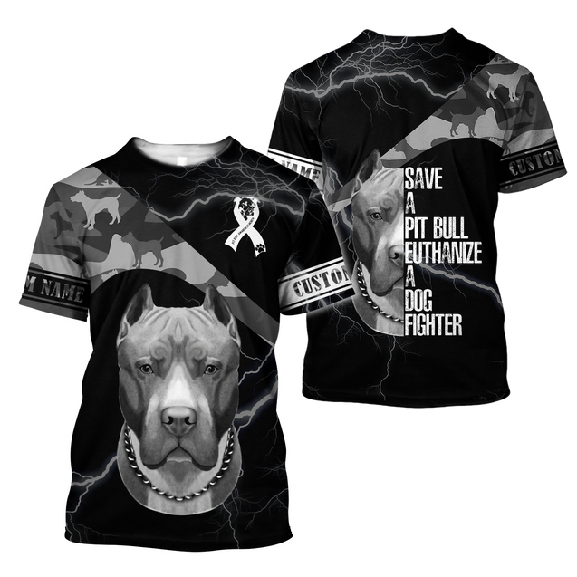 Personalized Save A Pitbull Euthanize A Dog Fighter Hoodie Shirt for Men and Women DD09212001S