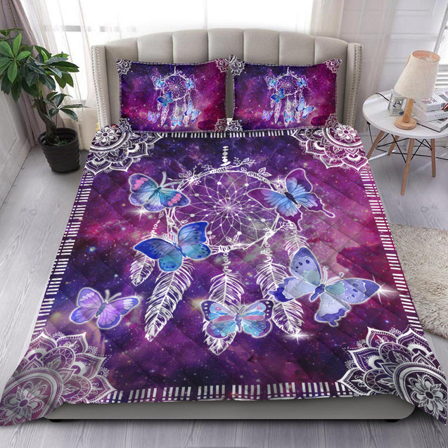 Butterfly and Dream Catcher Purple Galaxy Quilt Bedding Set For The Lover DD06202001-ML-Quilt-ML-King-Vibe Cosy™