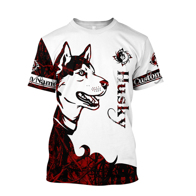 Husky red custom 3d hoodie shirt for men and women DD08122002S