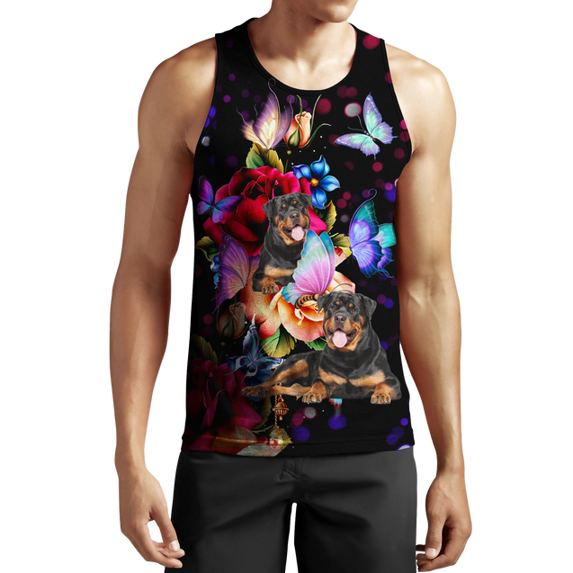 Rottweiler and Butterfly 3D All Over Print Hoodie