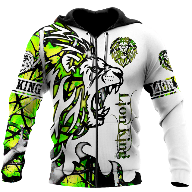 Beautiful Lion green Tattoo camo 3D all over printed shirts for men and women DD05272002S-Apparel-Huyencass-Zipped Hoodie-S-Vibe Cosy™