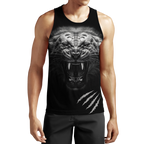 3D Tattoo White Tiger Over Printed Hoodie