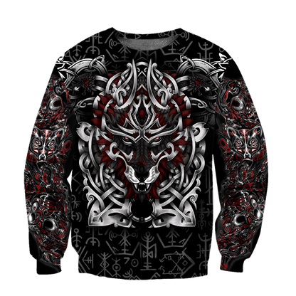 3D All Over Print Celtic Viking Wolf Hoodie DD08262002