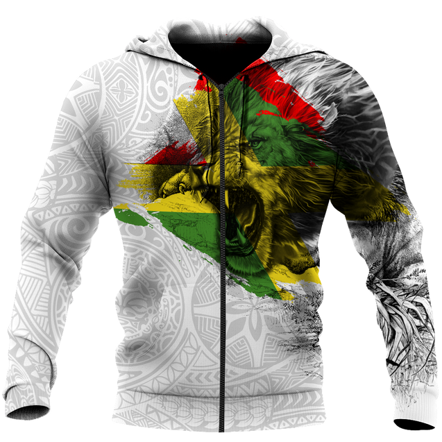 Jamaica lion roar 3d hoodie shirt for men and women DD07042001-Apparel-HG-Zip hoodie-S-Vibe Cosy™