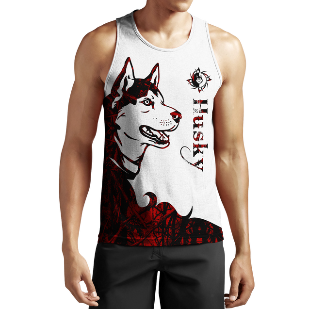 Husky red custom 3d hoodie shirt for men and women DD08122002S