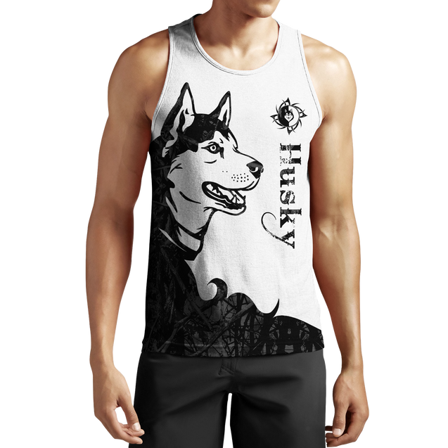 Husky black custom 3d hoodie shirt for men and women DD08122003S