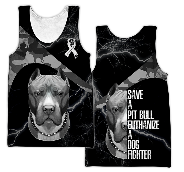 Save A Pit Bull Euthanize A Dog Fighter 3D All Over Print Hoodie DD09212001