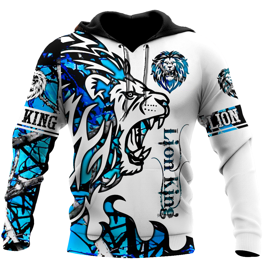 Beautiful Lion blue Tattoo camo 3D all over printed shirts for men and women DD05272003S-Apparel-Huyencass-Hoodie-S-Vibe Cosy™