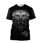 3D Tattoo White Tiger Over Printed Hoodie