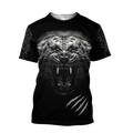 3D Tattoo White Tiger Over Printed Hoodie