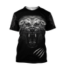 3D Tattoo White Tiger Over Printed Hoodie