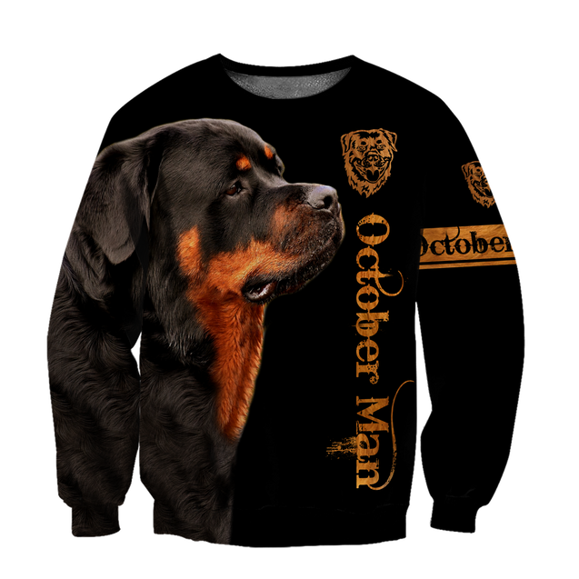 Rottweiler october man 3d hoodie shirt for men and women DD08312004