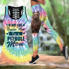 Pitbull mom colorful legging + hollow tank combo DD09152001