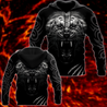 3D Tattoo White Tiger Over Printed Hoodie