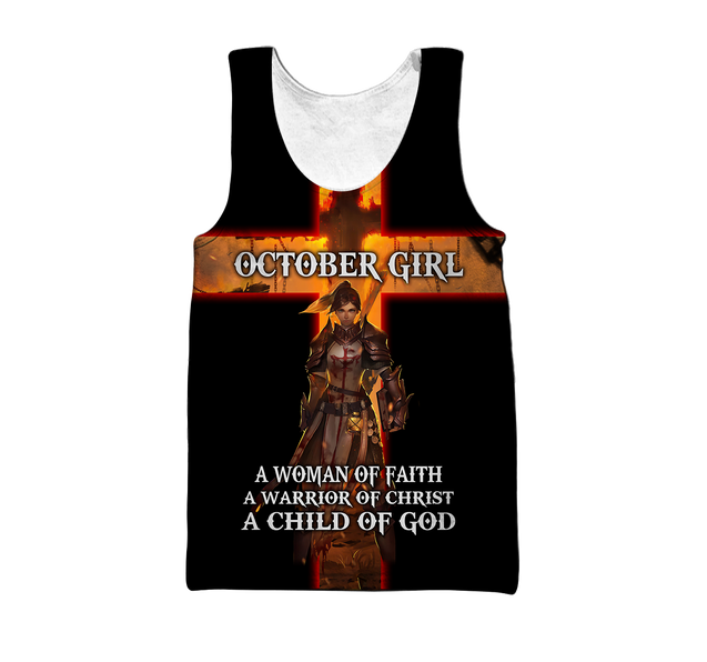 October Girl Warrior of Christ 3D All Over Print  Hoodie DD08282001