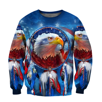 Eagle Dreamcatcher Native American Blue 3D All Over Printed Shirts DD09112003-LAM