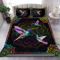 Rainbow Hummingbird By ML-BEDDING SETS-ML-US Queen/Full-Black-Polyester-Vibe Cosy™