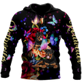 Rottweiler and Butterfly 3D All Over Print Hoodie