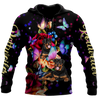 Rottweiler and Butterfly 3D All Over Print Hoodie