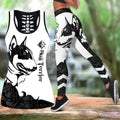 Bull terrier black tattoos legging + hollow tank combo DD08212001S