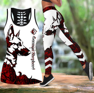 German shepherd red tattoos legging + hollow tank combo DD07212001S-Apparel-HG-S-S-Vibe Cosy™