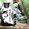 Alaskan malamute black tattoos legging + hollow tank combo DD08212004S