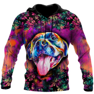 Pitbull flower 3D hoodie shirt for men and women HG91602