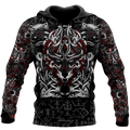 3D All Over Print Celtic Viking Wolf Hoodie DD08262002