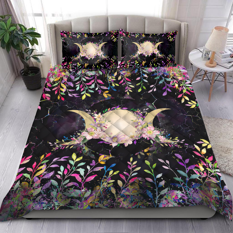 Floral Triple Moon Quilt Bedding Set By ML-Quilt-ML-King-Vibe Cosy™