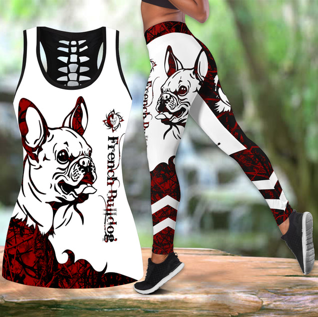 French bulldog red tattoos legging + hollow tank combo DD07252003S-Apparel-HG-S-S-Vibe Cosy™