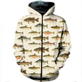 3D All Over Printed North American Fishes Shirts-Apparel-HP Arts-ZIPPED HOODIE-S-Vibe Cosy™