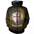 3D All Over Printed Knights Templar Shirts and Shorts-Knights Templar-RoosterArt-Zipped Hoodie-XS-Vibe Cosy™