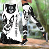 Boston Terrier black tattoos legging + hollow tank combo DD09172002S