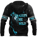 Love Gift Unisex All Over Printed Wolf Couple Hoodie MEI
