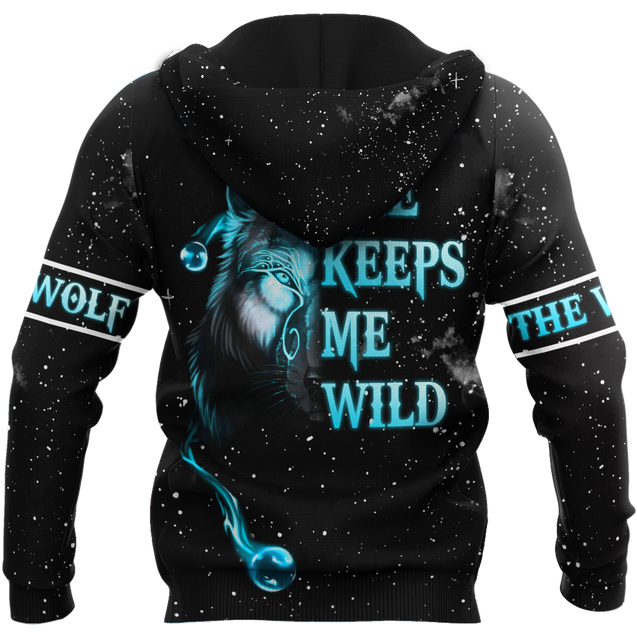 Love Gift Unisex All Over Printed Wolf Couple Hoodie MEI