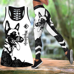 Malinois black tattoos legging + hollow tank combo DD08122005S