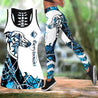 Greyhound blue tattoos legging + hollow tank combo DD09052002S1