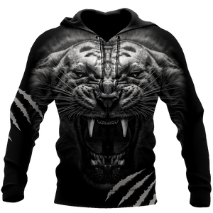 White Tiger Over Printed Hoodie