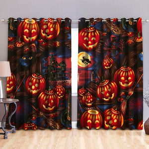 Pumkin Castle Magical Night Window Curtains