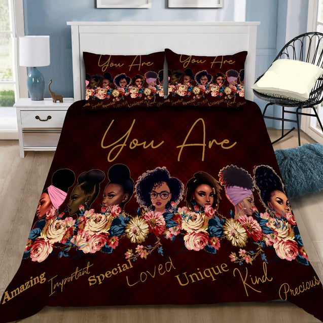 Black girl bedding set DD06192005S-HG-HG-US Twin-Vibe Cosy™