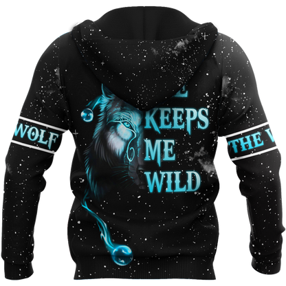 Wolf Hoodie She Keeps Me Wild DD10062002-MEI