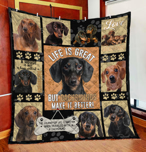 Dachshund Wiener Make Life Better 3D Quilt DL20282010