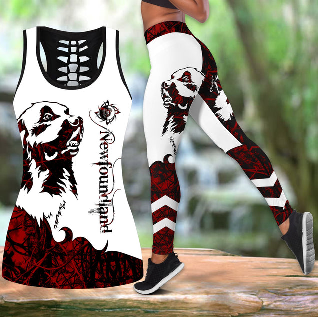 Newfoundland red tattoos legging + hollow tank combo DD09192005