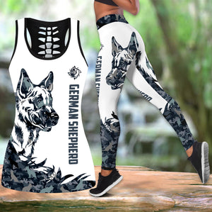 German shepherd tattoos legging + hollow tank combo DD07302001-Apparel-HG-S-S-Vibe Cosy™