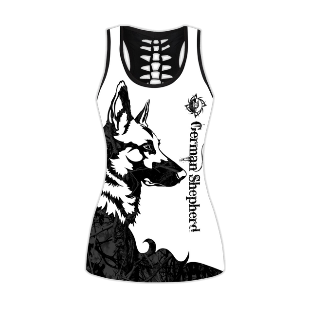 German shepherd black tattoos legging + hollow tank combo DD07252002S-Apparel-HG-No legging-S-Vibe Cosy™